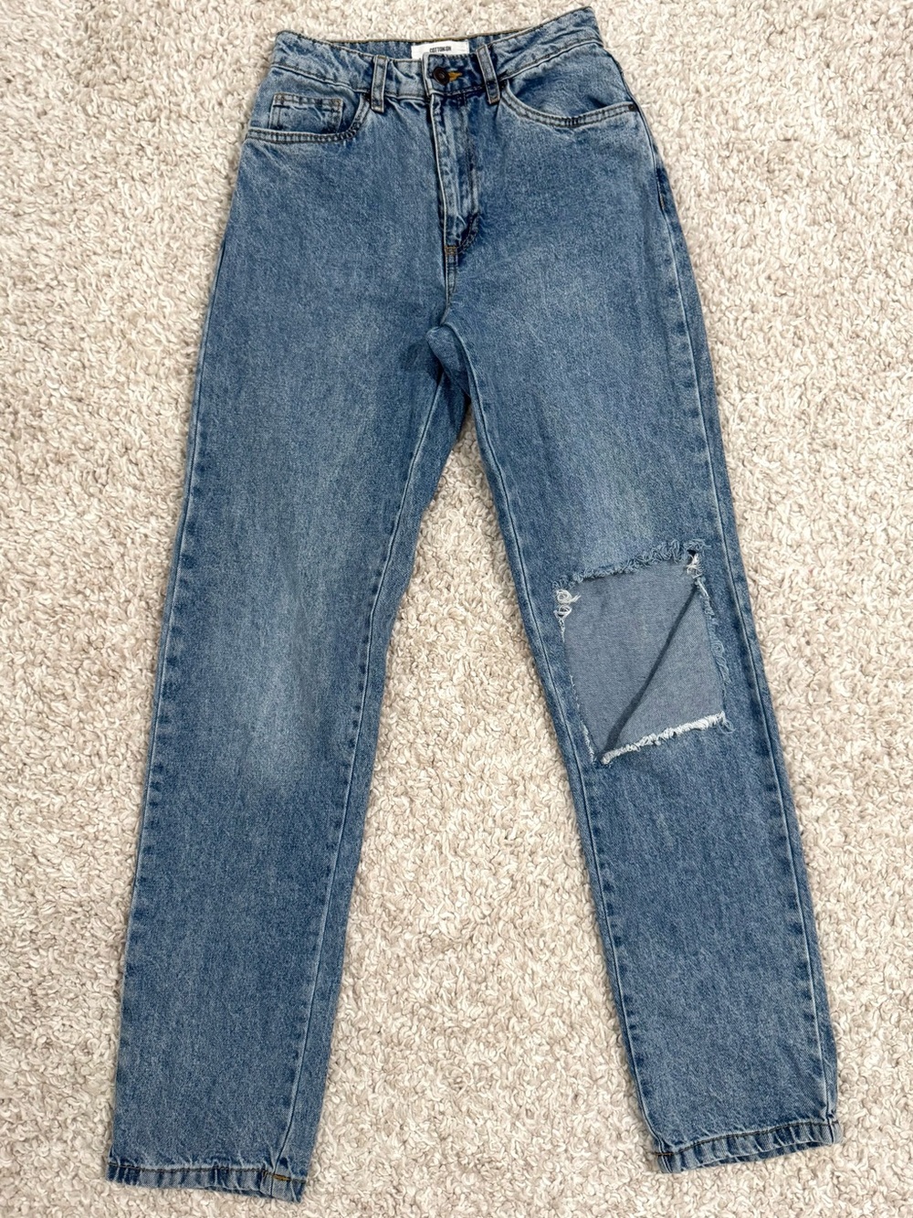 Cotton On Long Straight Leg Distressed Jeans Size 2